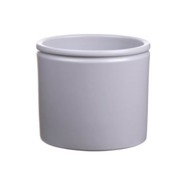 Cachepot ALCHIBA made of ceramic, light grey matt, 4.9"/12,5cm, Ø5.5"/14cm