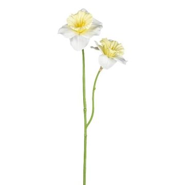 Artificial flower Daffodil FULKO, white-light yellow, 22"/55cm