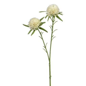 Artificial pompom dahlia branch SNURK, cream, 18"/45cm