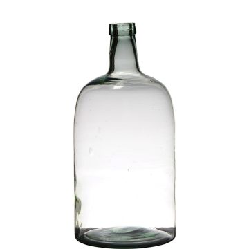 Decorative bottle NIRAN, glass, recycled, clear-green, 16"/40cm, Ø7.5"/19cm