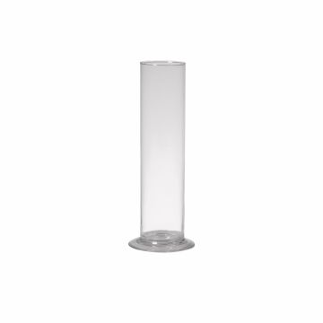 Vase for single flowers ABIRAMY made of glass, pedestal, clear, 10"/25cm, Ø2.4"/6cm