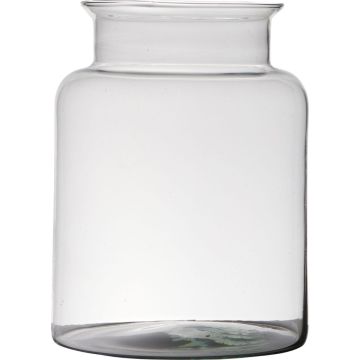 Decorative glass vase KARIN EARTH, recycled, clear, 10"/25cm, Ø7.5"/19cm