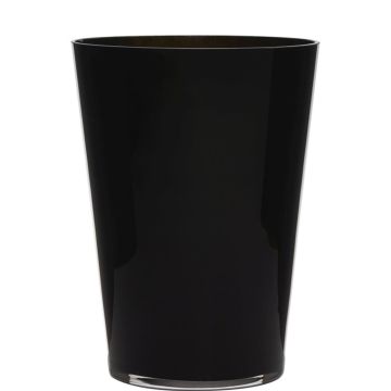 Decorative vase conical ANNA EARTH, glass, black, 12"/30cm, Ø9"/22cm