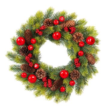 Artificial Christmas wreath HANKA, cones, fruits, Ø35cm