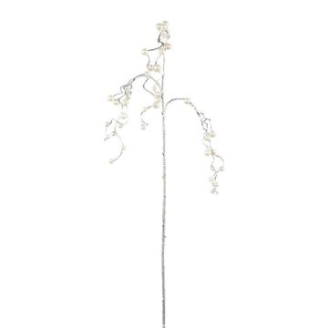 Decorative gaultheria branch VENTOR, hanging, silver, 3ft/105cm