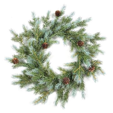 Artificial Fichten Wreath KOKKOLA with cones, green, Ø40cm