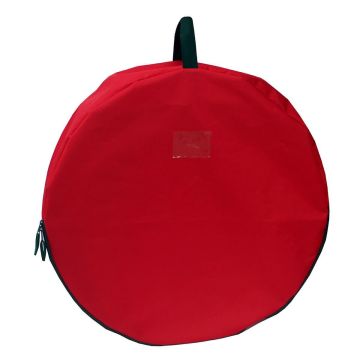 Christmas wreath bag RYUKEN with handle, red, 9"/23cm, Ø36"/91cm