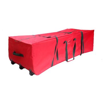 Christmas tree bag RYUKEN with handle, on castors, red, 5ftx19"x27"/163x47x68cm