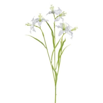 Artificial lily branch PLOMIX, white, 26"/65cm