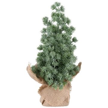 Decorative tree larch ARKY in jute bag, frosted, 11"/27cm Decorative tree larch ARKY in jute bag, frosted, 11"/27cm