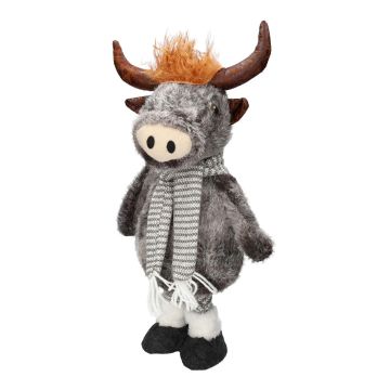 Plush Dekotier Bull STADEN, standing, grey, 20x13x46cm