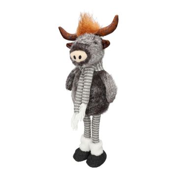 Plush Dekotier Bull STADEN, standing, grey, 25x19x67cm