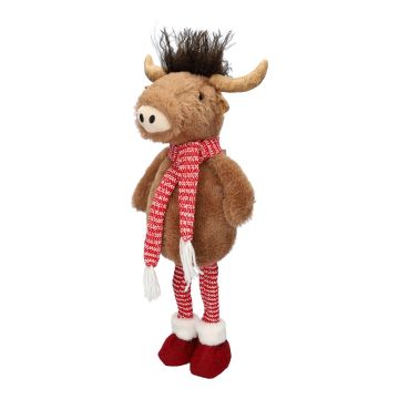 Plush Dekotier Bull STADEN, standing, brown-red, 25x18x67cm