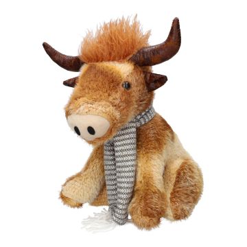 Plush Dekotier Bull STADEN, sitting, brown-grey, 24x18x37cm