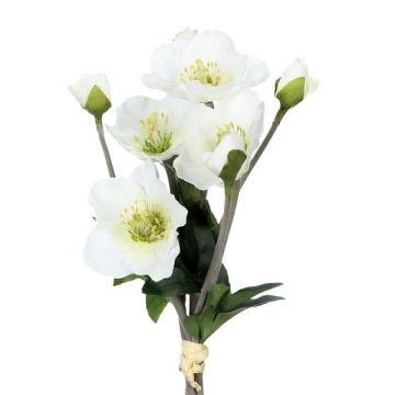 Bunch of artificial Christmas roses TRUNDE, white, 14"/35cm Bunch of artificial Christmas roses TRUNDE, white, 14"/35cm