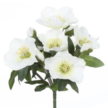 Plastic Christmas rose TRUNDE, white, 10"/25cm Plastic Christmas rose TRUNDE, white, 10"/25cm
