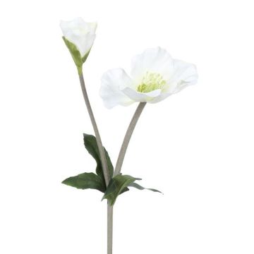 Plastic Christmas rose TRUNDA, white, 18"/45cm Plastic Christmas rose TRUNDA, white, 18"/45cm