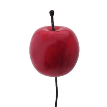 Decorative apple NIPON with stem, 6 pieces, red, 1.4"/3.5cm Decorative apple NIPON with stem, 6 pieces, red, 1.4"/3.5cm