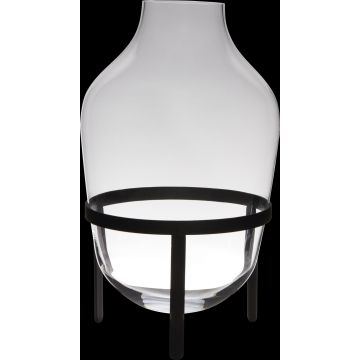CAMILO glass vase on a stand, clear, 50cm, Ø29cm