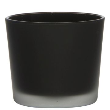 Large glass tealight holder ALENA FROST, black matt, 3.5"/9cm, Ø4"/10cm Large glass tealight holder ALENA FROST, black matt, 3.5"/9cm, Ø4"/10cm