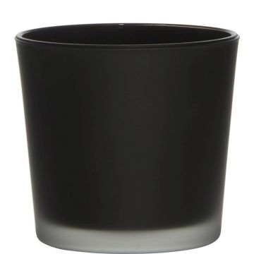 Flower pot made of glass ALENA FROST, black matt, 4.3"/11cm, Ø4.5"/11,5cm