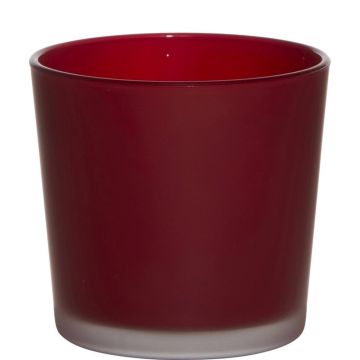 Flower pot made of glass ALENA FROST, red matt, 4.3"/11cm, Ø4.5"/11,5cm