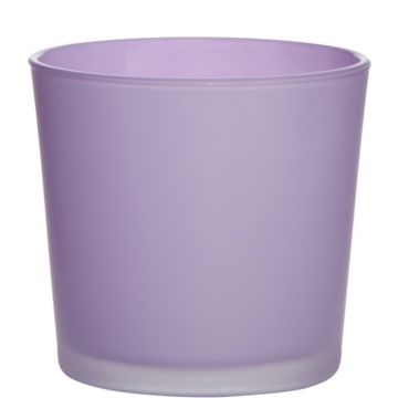 Flower pot made of glass ALENA FROST, light purple matt, 4.3"/11cm, Ø4.5"/11,5cm