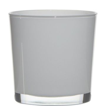 Flower pot made of glass ALENA, white, 5"/13cm, Ø5"/13cm