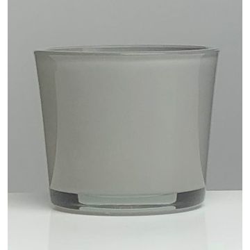 Flower pot made of glass ALENA, grey, 4.3"/11cm, Ø4.5"/11,5cm
