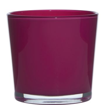 Plant pot made of glass ALENA, magenta, 16cm, Ø17cm Plant pot made of glass ALENA, magenta, 16cm, Ø17cm
