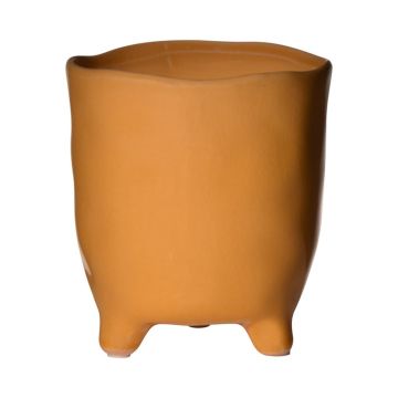 Planter CATIA with feet, ceramic, orange-brown, 6.3"/16cm, Ø6.1"/15,5cm