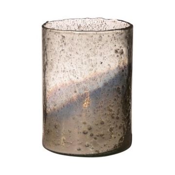 Glass table vase GOLIAT, antique silver, 8"/20cm, Ø5.9"/15cm Glass table vase GOLIAT, antique silver, 8"/20cm, Ø5.9"/15cm