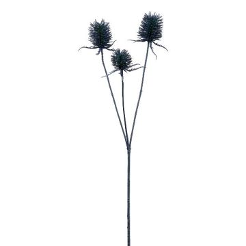 Artificial wild teasel branch ZILVEN, dark blue, 26"/65cm