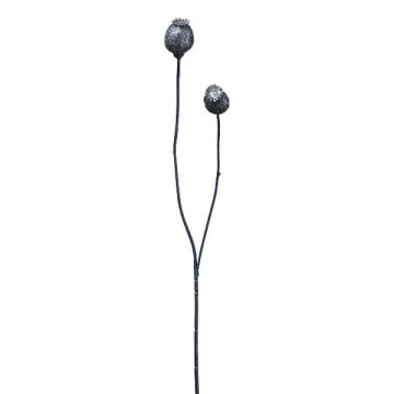 Decorative branch Poppy capsules ORIONLA, dark blue, 26"/65cm