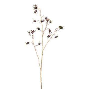 Artificial wild rose branch JORHEL with rose hips, orange, 30"/75cm Artificial wild rose branch JORHEL with rose hips, orange, 30"/75cm
