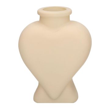 BELEZA heart-shaped decorative glass bottle, with base, sand-matt, 8.5 x 5.5 x 11.2 cm