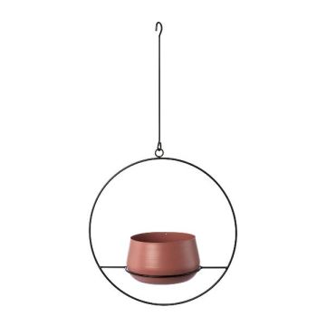 Metal hanging pot QUINLEE, metal ring, berry-black, 14"x7"x28"/36x18x70cm Metal hanging pot QUINLEE, metal ring, berry-black, 14"x7"x28"/36x18x70cm