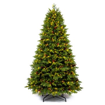 Artificial Christmas tree SKIEN SPEED with cones, LEDs, 195cm, Ø120cm