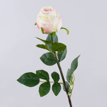 SUNJIK artificial rose, white-pink, 75cm, Ø7cm