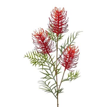 Artificial branch Grevillea ZILFRA with flowers, red, 33"/85cm