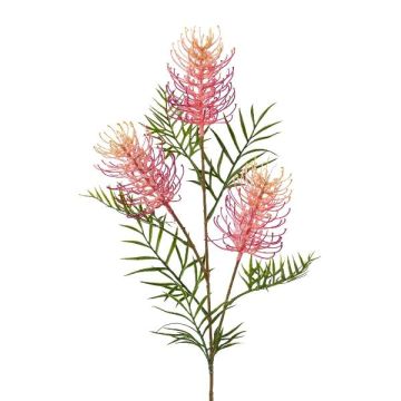 Artificial branch Grevillea ZILFRA with flowers, pink, 33"/85cm