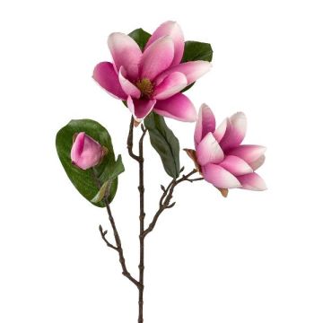 Artificial flower branch Magnolia PLORNE, fuchsia, 28"/70cm