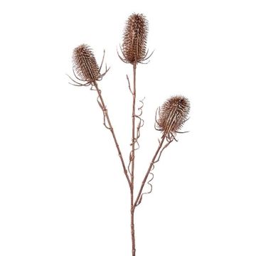 Artificial flower branch Wild teasel BLOVEN, copper, 24"/60cm