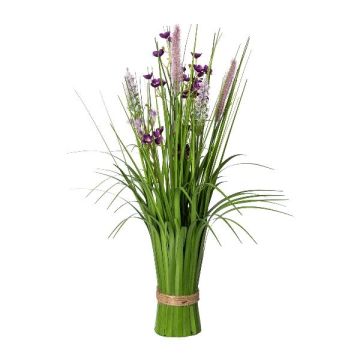 Artificial flower arrangement: JIRVO lamp cleaner grass bundle with flowers and panicles, purple-pink, 20"/50cm Artificial flower arrangement: JIRVO lamp cleaner grass bundle with flowers and panicles, purple-pink, 20"/50cm