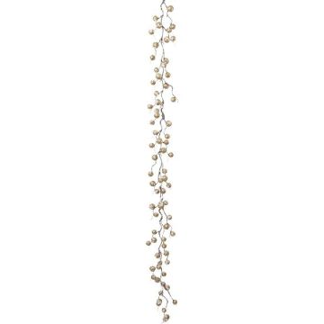 Artificial garland Snowberry ELMORE, snow-covered, champagne, 6ft/170cm