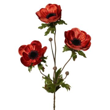 Velvet anemone branch WINFAS, red-orange, 75cm, Ø9–11cm
