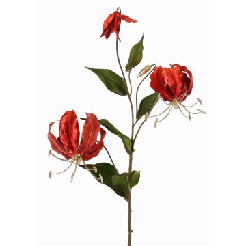 Velvet Gloriosa branch DINFAS, dark orange-gold, 31"/80cm Velvet Gloriosa branch DINFAS, dark orange-gold, 31"/80cm