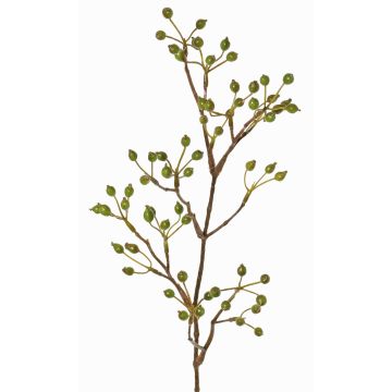 Decorative wild rose branch HIKERNO with rose hips, green, 24"/60cm Decorative wild rose branch HIKERNO with rose hips, green, 24"/60cm