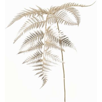 Artificial sword fern branch NALFHY, metallic silver-gold, 31"/80cm