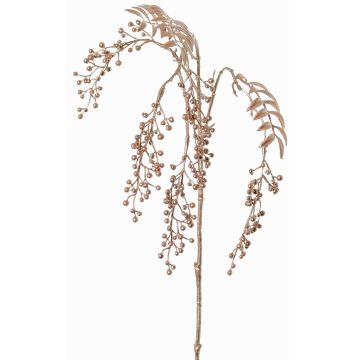 Artificial pepper tree branch RALFHY with ' ' berries, metallic light pink, 31"/80cm